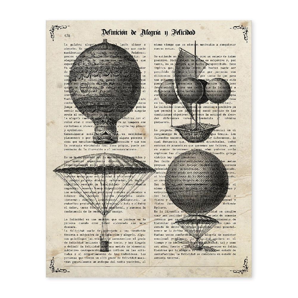 nacnic Poster Vintage de Globos Aeroestáticos