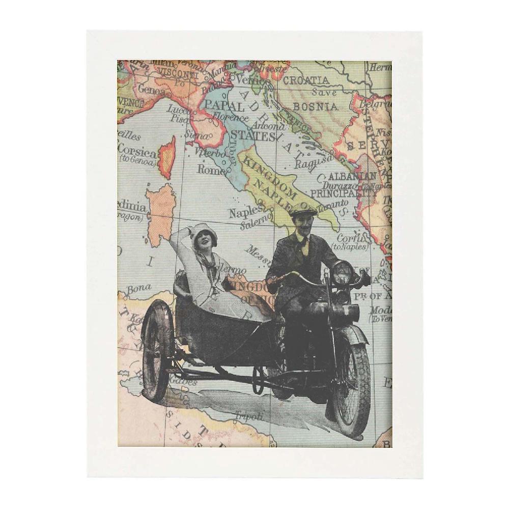 Nacnic Poster Vintage De Sidecar En Italia