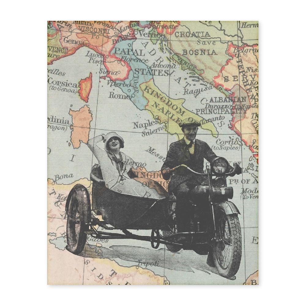 nacnic Poster Vintage de Sidecar en Italia
