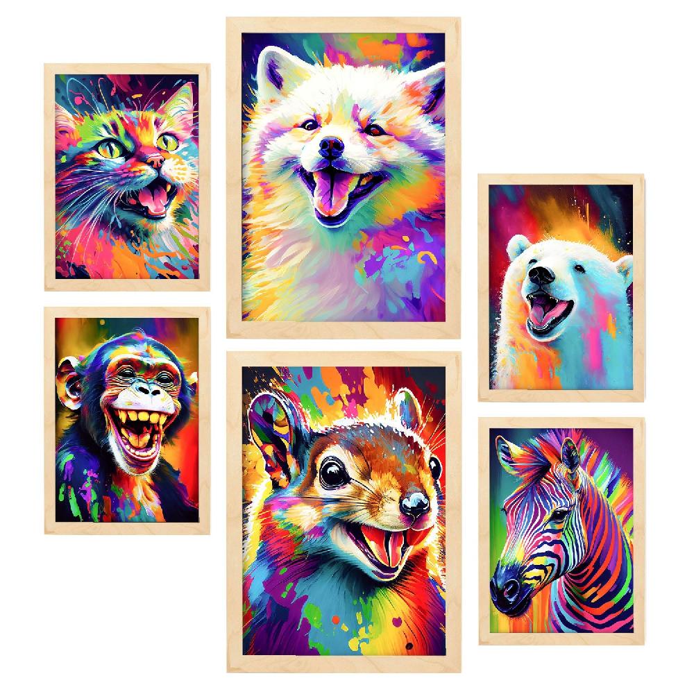 Nacnic Nacnic Set Abstracto De Animales_1 Laminas Para Dormitorio