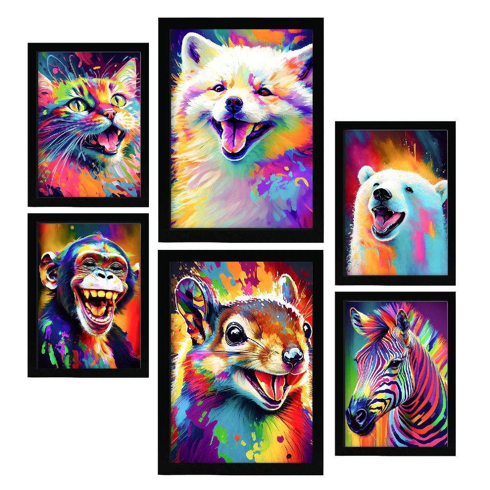 nacnic Nacnic Set Abstracto de Animales_1 Laminas para Dormitorio