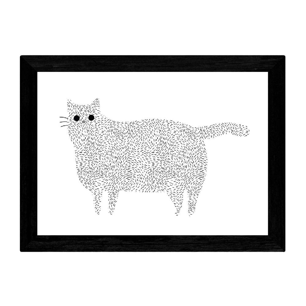 Nacnic Set De 2 Láminas De Gatos En Blanco Y Negro