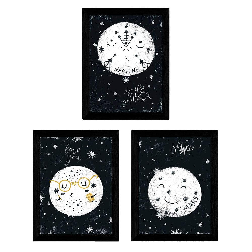nacnic Set de 3 láminas de Tres planetas