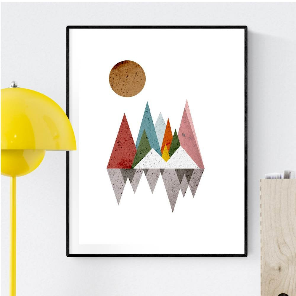 Nacnic Set De 3 Láminas Geométricas De Montañas