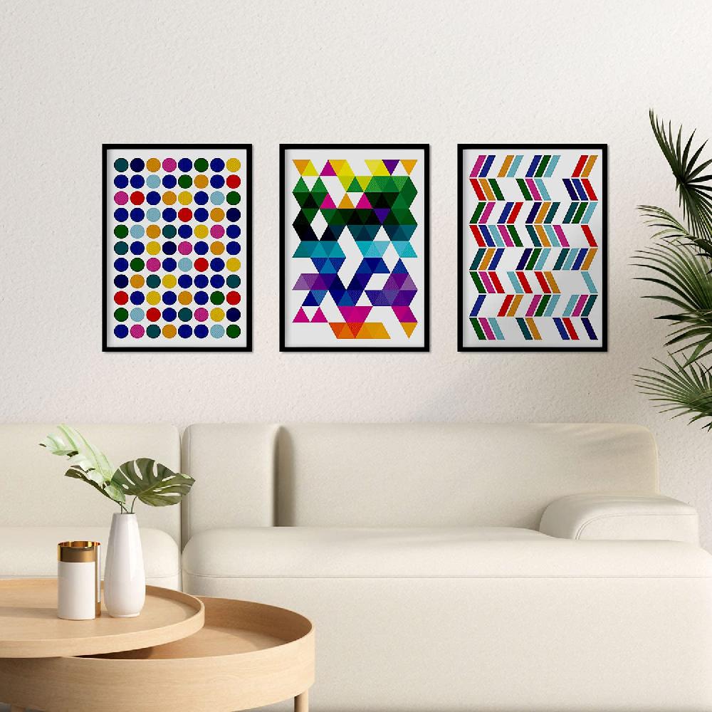 Nacnic Set De 3 Láminas Geométricas Vibrantes