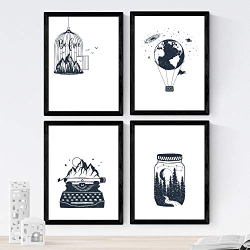 Nacnic Set De 4 Láminas De Bosque Libre