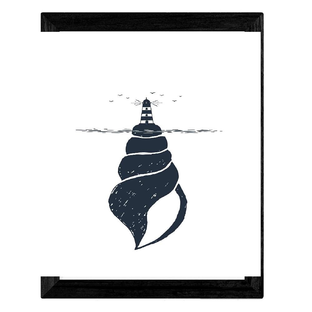 Nacnic Set De 4 Láminas De Bosque Y Mar En