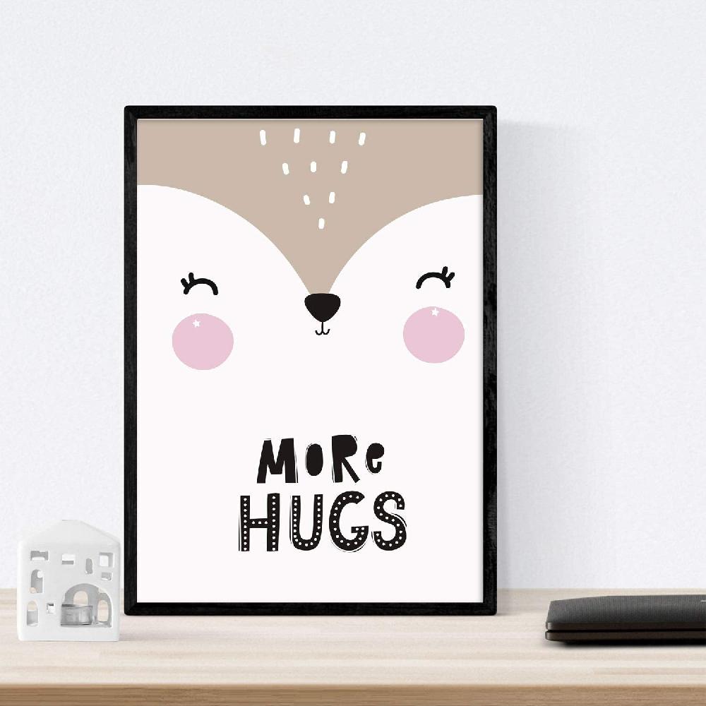 Nacnic Set De 4 Láminas De Oso Hipopotamo Y Erizo