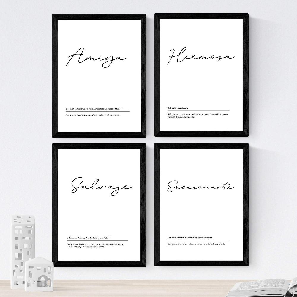 nacnic Set de 4 láminas de Palabras De Hermana