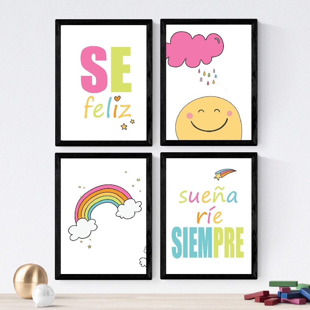 nacnic Set de 4 Láminas Infantiles con Mensajes