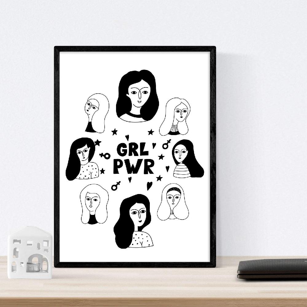 Nacnic Set De 4 Láminas Mujeres Collage