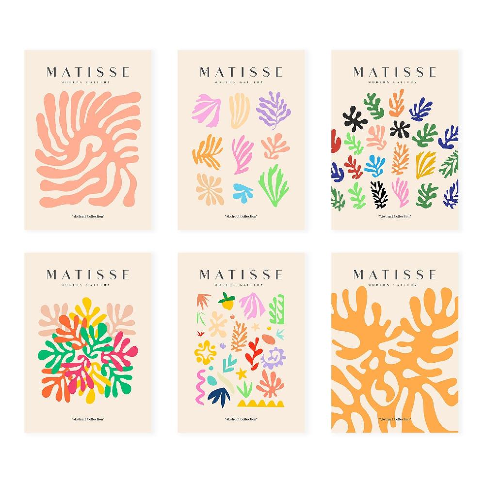 nacnic Nacnic Set de 6 Ilustraciones Artísticas de Matisse Modelo Vegetación en Laminas