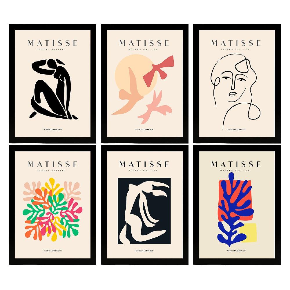 Nacnic Nacnic Set De 6 Ilustraciones Artísticas De Matisse Modelo Siluetas En Laminas Para Decoración De Interiores