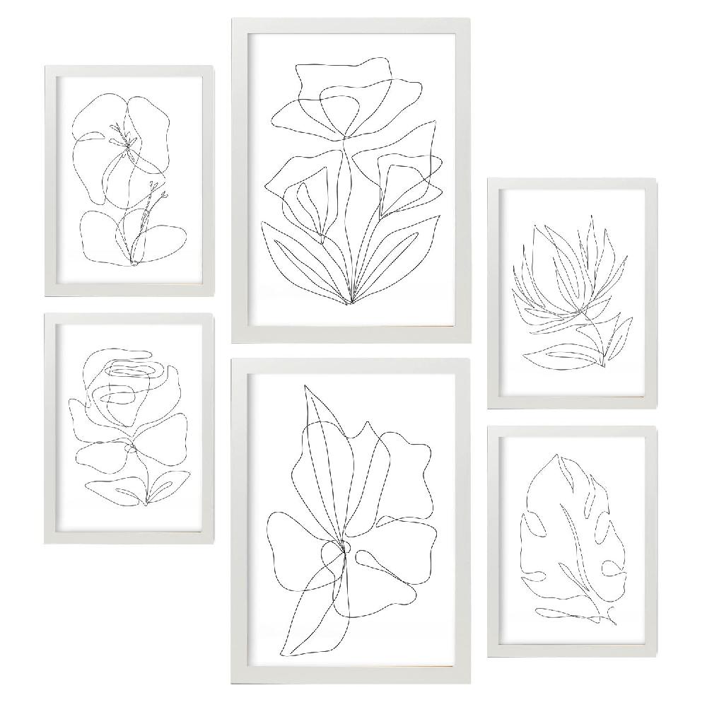 Nacnic Nacnic Set De 6 Láminas Abstractas De Flores
