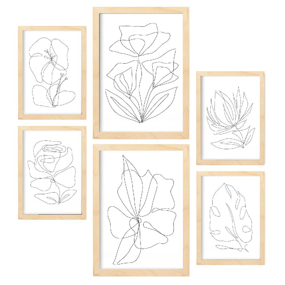 Nacnic Nacnic Set De 6 Láminas Abstractas De Flores