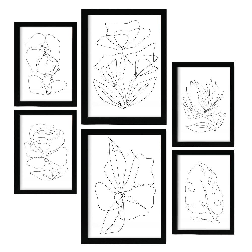Nacnic Nacnic Set De 6 Láminas Abstractas De Flores