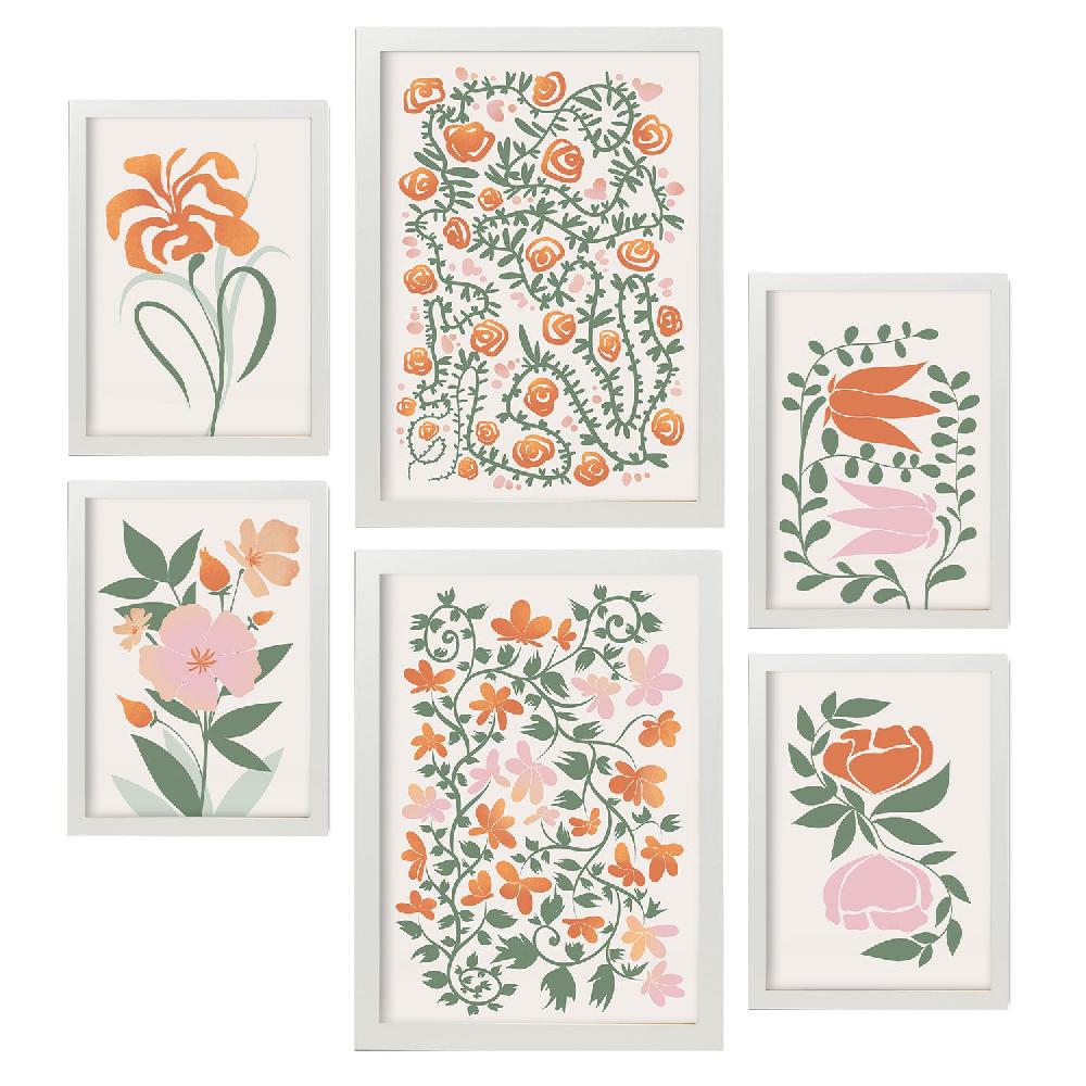 Nacnic Nacnic Set De 6 Láminas Abstractas De Flores