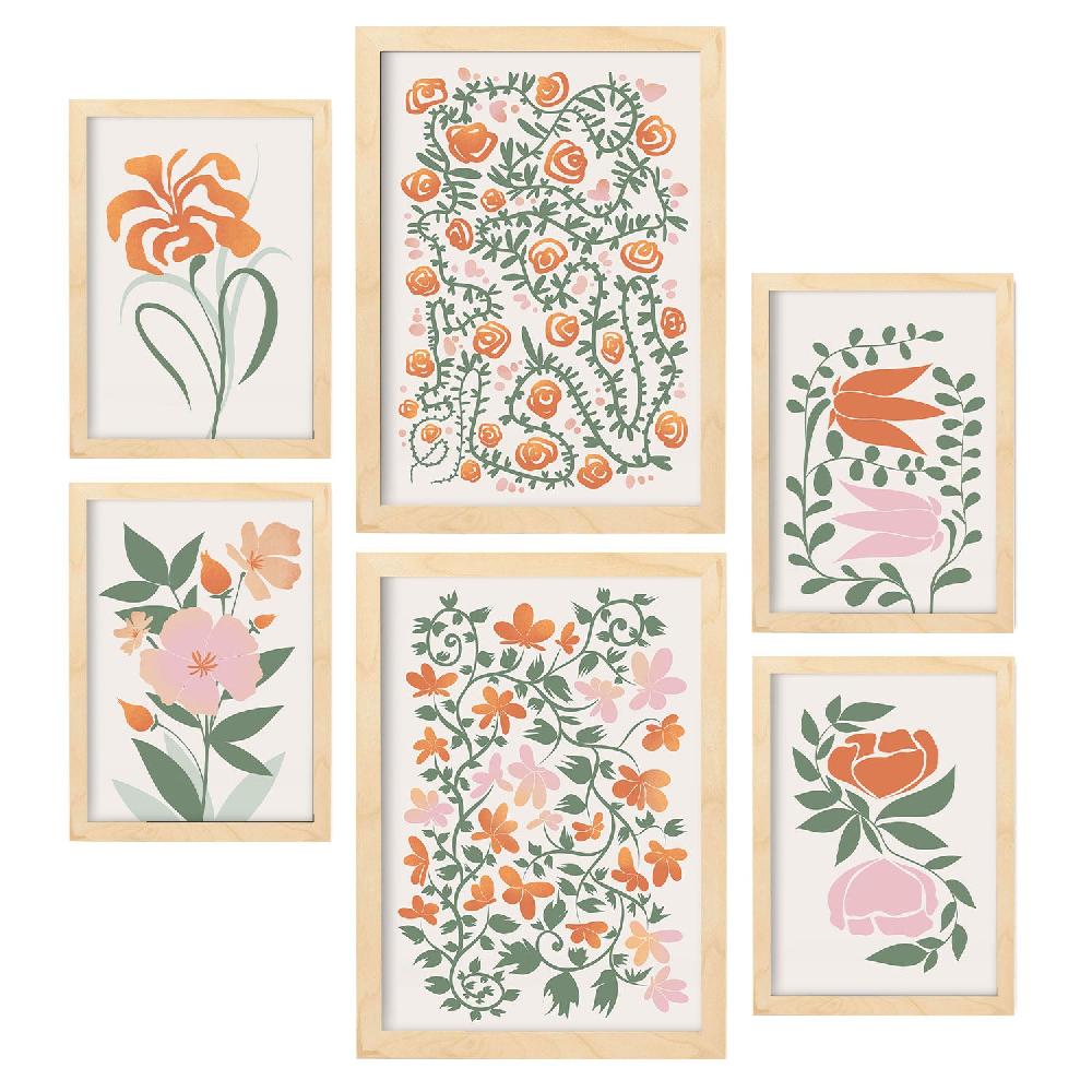 Nacnic Nacnic Set De 6 Láminas Abstractas De Flores
