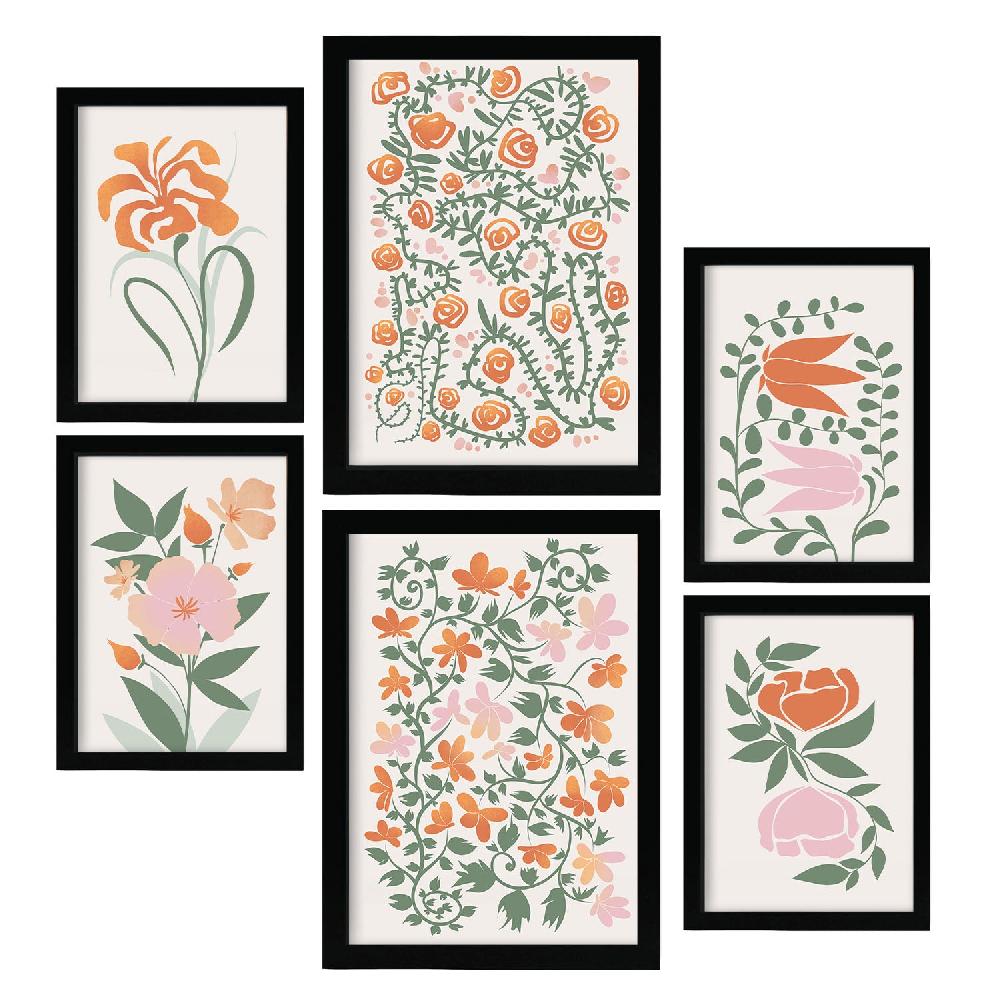 Nacnic Nacnic Set De 6 Láminas Abstractas De Flores