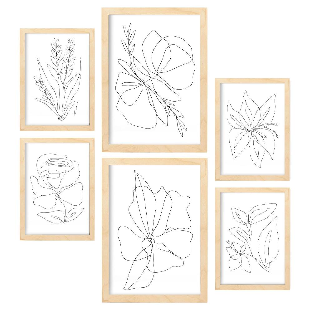 Nacnic Nacnic Set De 6 Láminas Abstractas De Flores