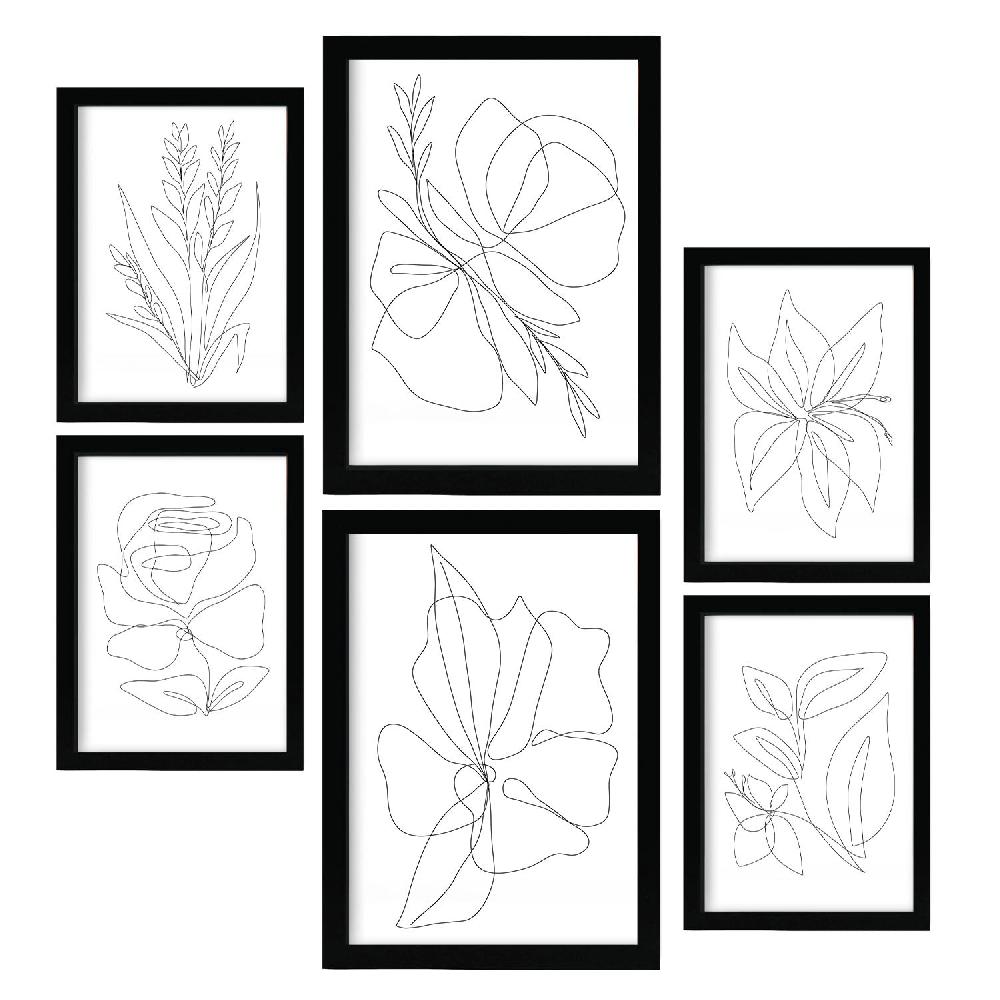Nacnic Nacnic Set De 6 Láminas Abstractas De Flores