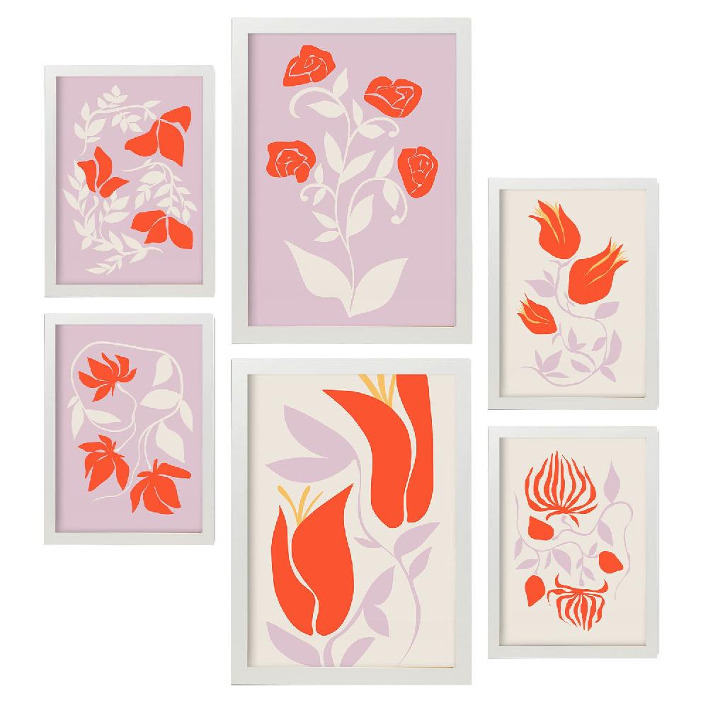 Nacnic Nacnic Set De 6 Láminas Abstractas De Flores Espléndidas