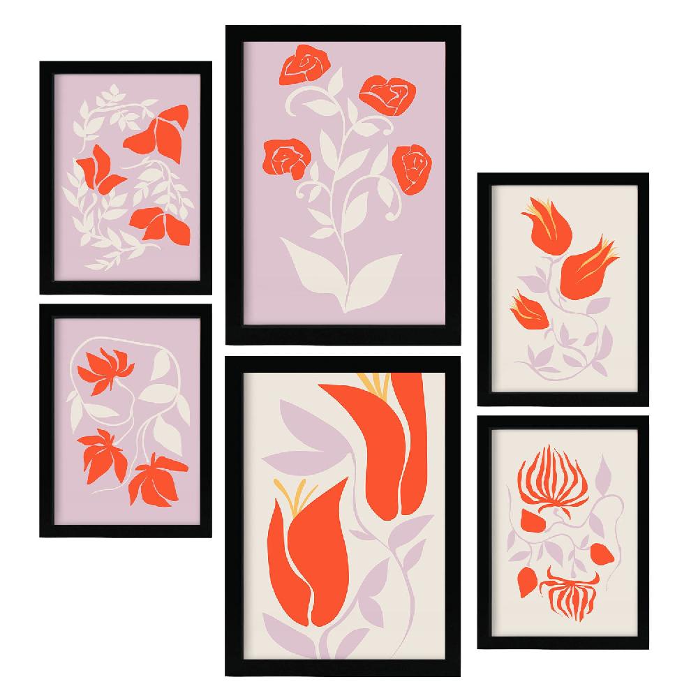 Nacnic Nacnic Set De 6 Láminas Abstractas De Flores Espléndidas