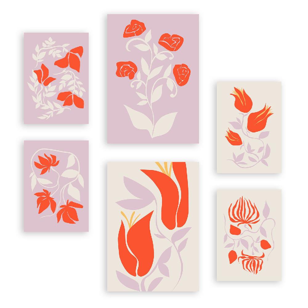 nacnic Nacnic Set de 6 Láminas Abstractas de Flores Espléndidas