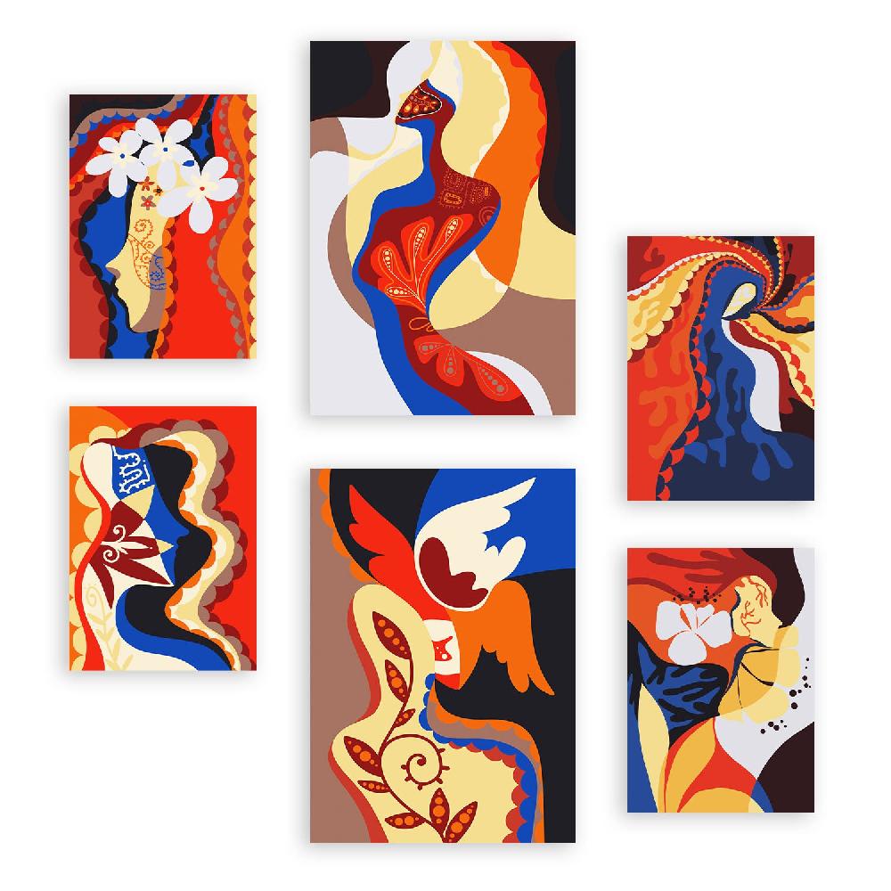 nacnic Nacnic Set de 6 Láminas Abstractas Femeninas en Dominio Fascinante