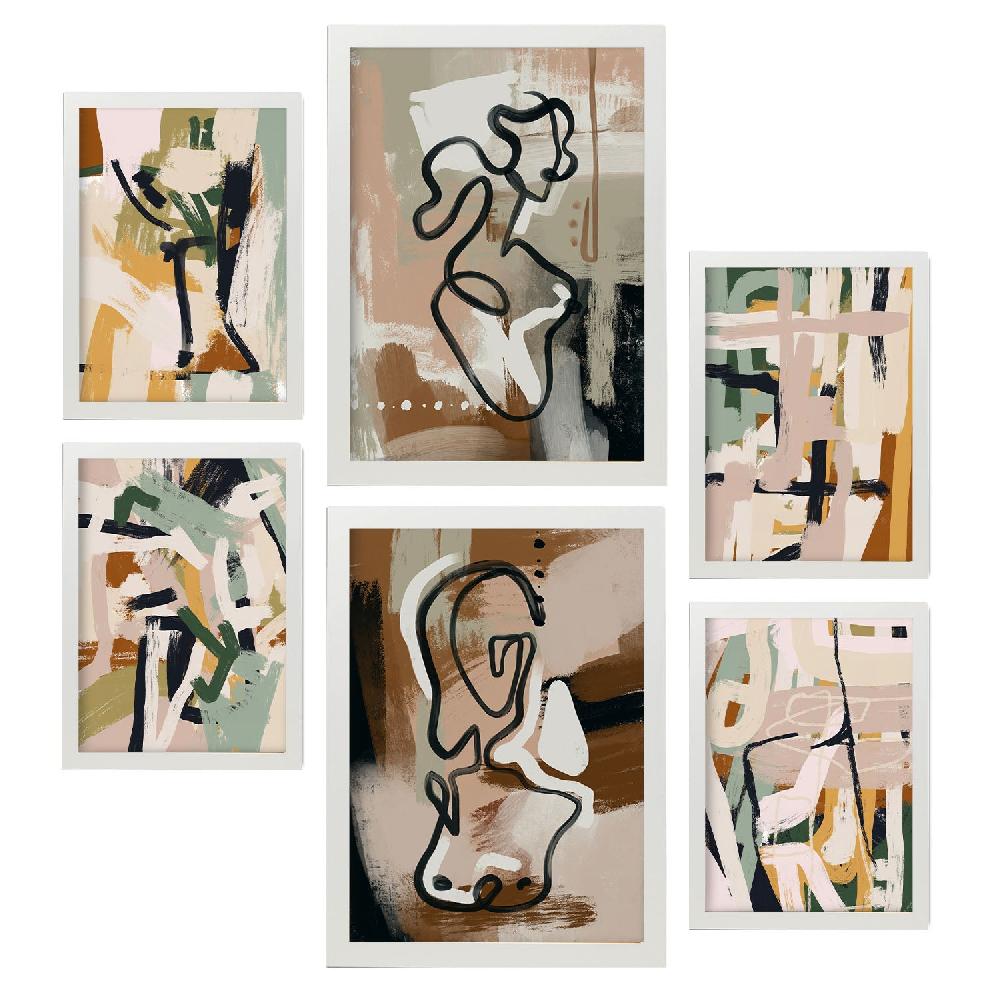 Nacnic Nacnic Set De 6 Láminas Abstractas Femeninas Extravagantes