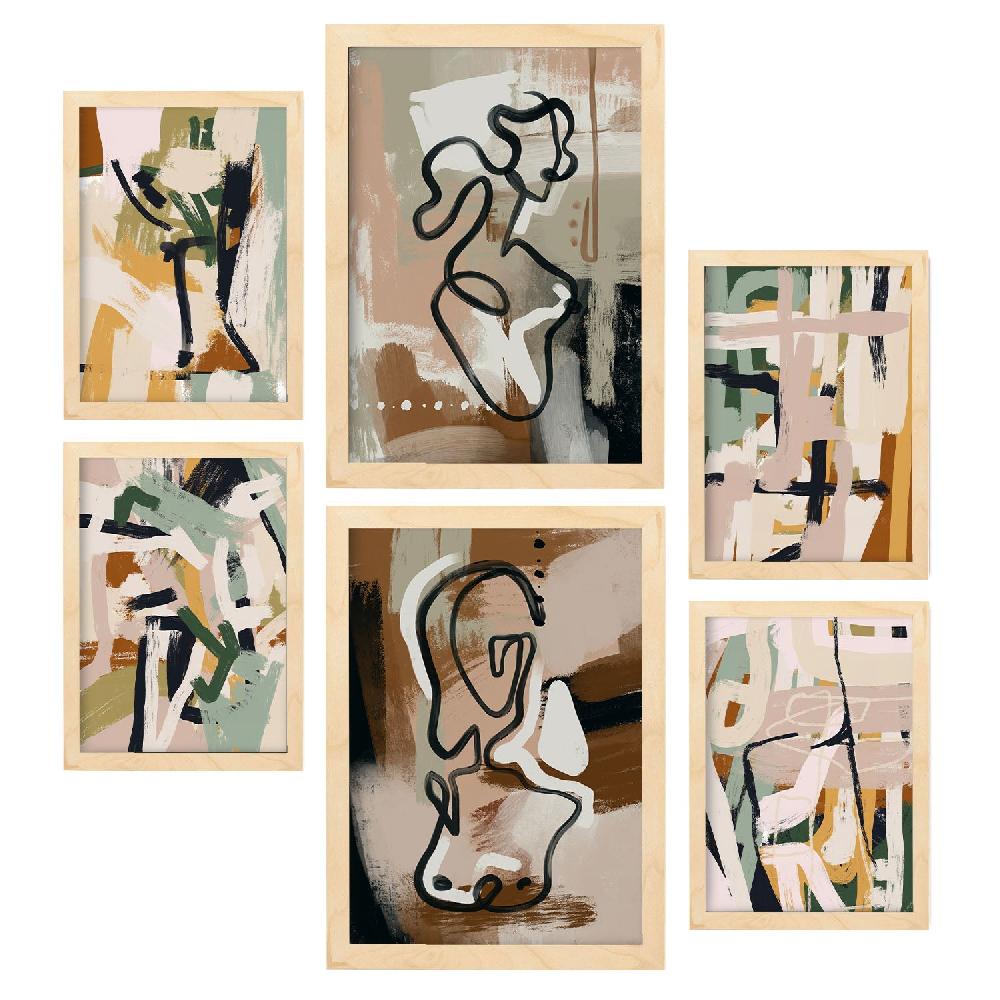 Nacnic Nacnic Set De 6 Láminas Abstractas Femeninas Extravagantes