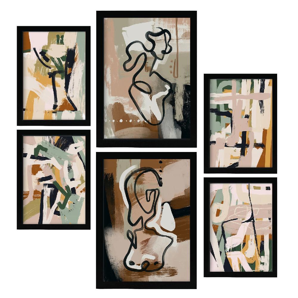 Nacnic Nacnic Set De 6 Láminas Abstractas Femeninas Extravagantes