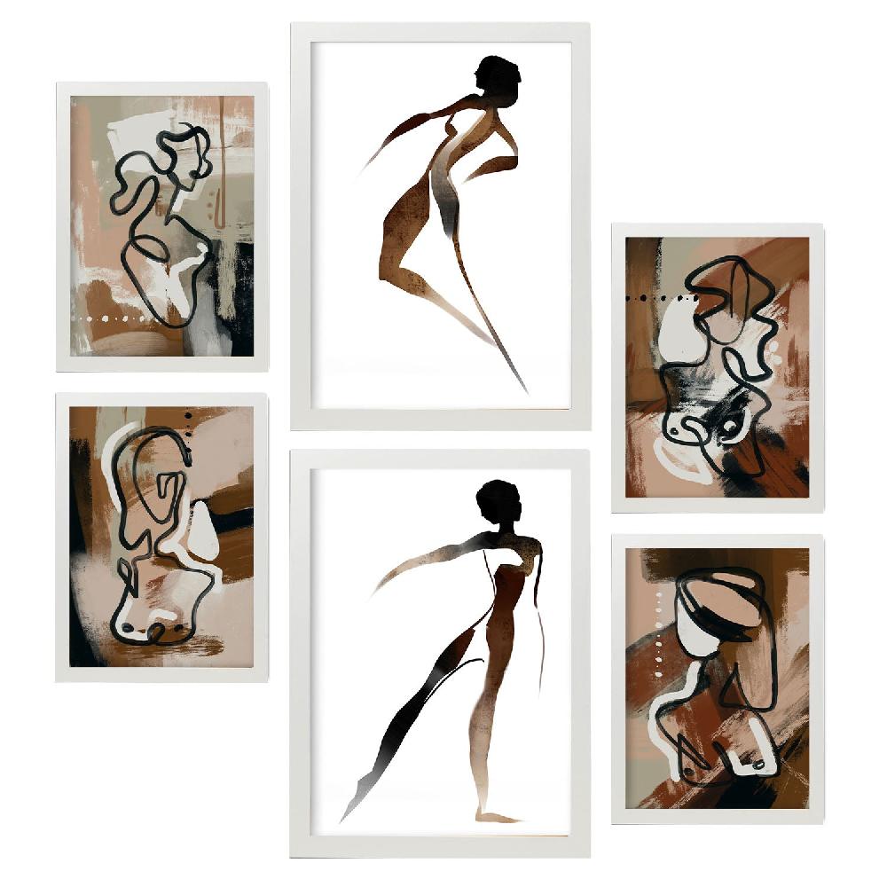 Nacnic Nacnic Set De 6 Láminas Abstractas Femeninas Virtud Del Cuerpo