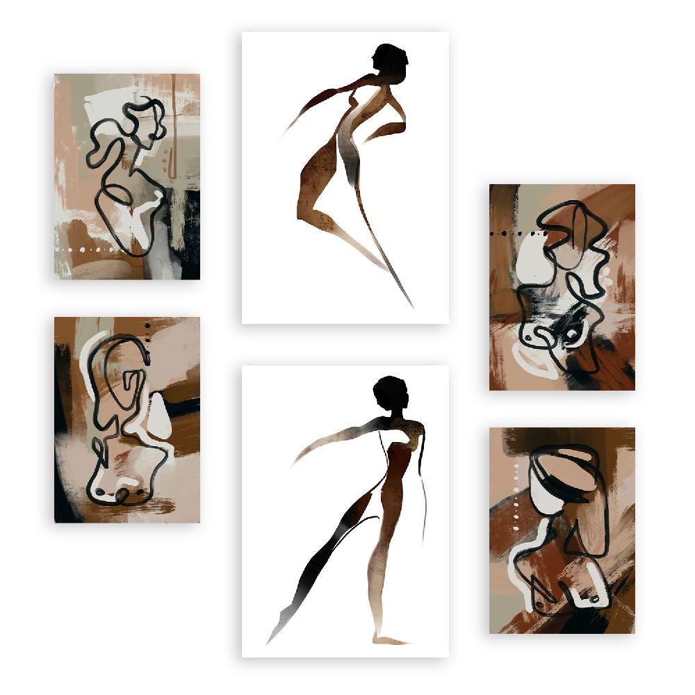 nacnic Nacnic Set de 6 Láminas Abstractas Femeninas Virtud del Cuerpo