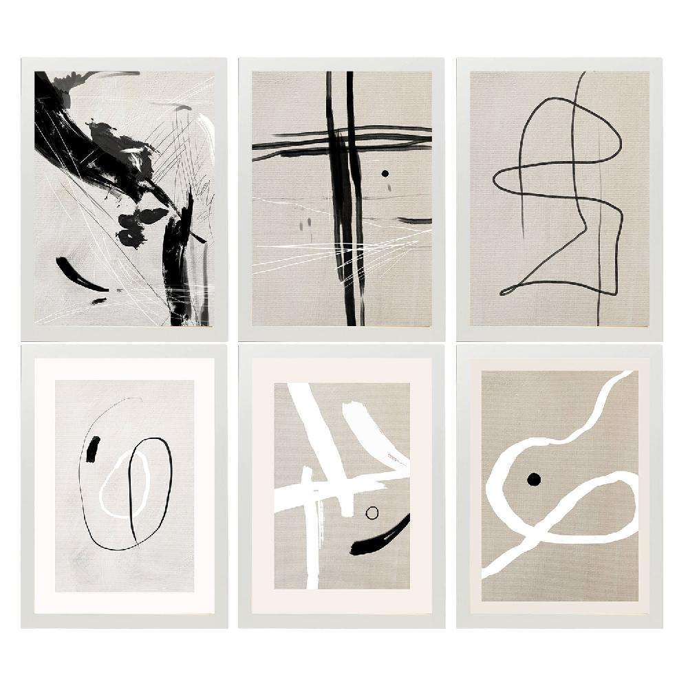 Nacnic Nacnic Set De 6 Láminas Artísticas Del Pintor Franz Kline Para Decoración De Interiores