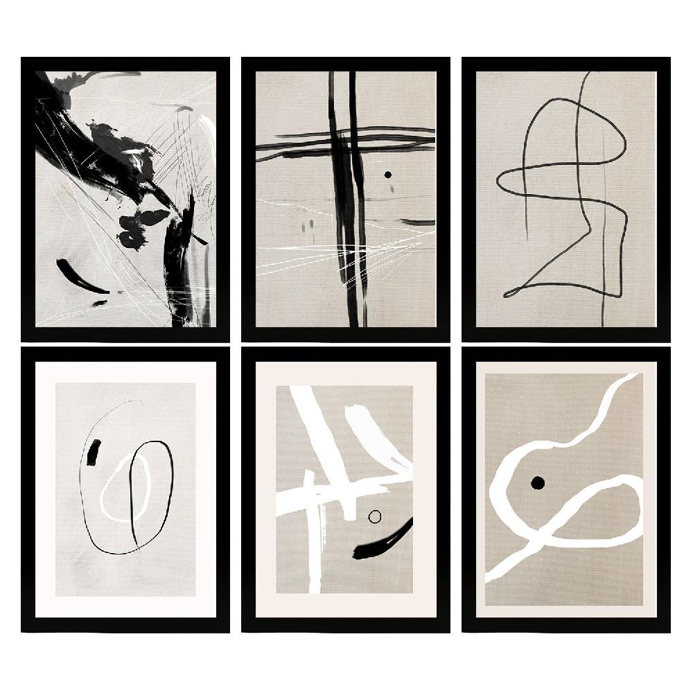 Nacnic Nacnic Set De 6 Láminas Artísticas Del Pintor Franz Kline Para Decoración De Interiores