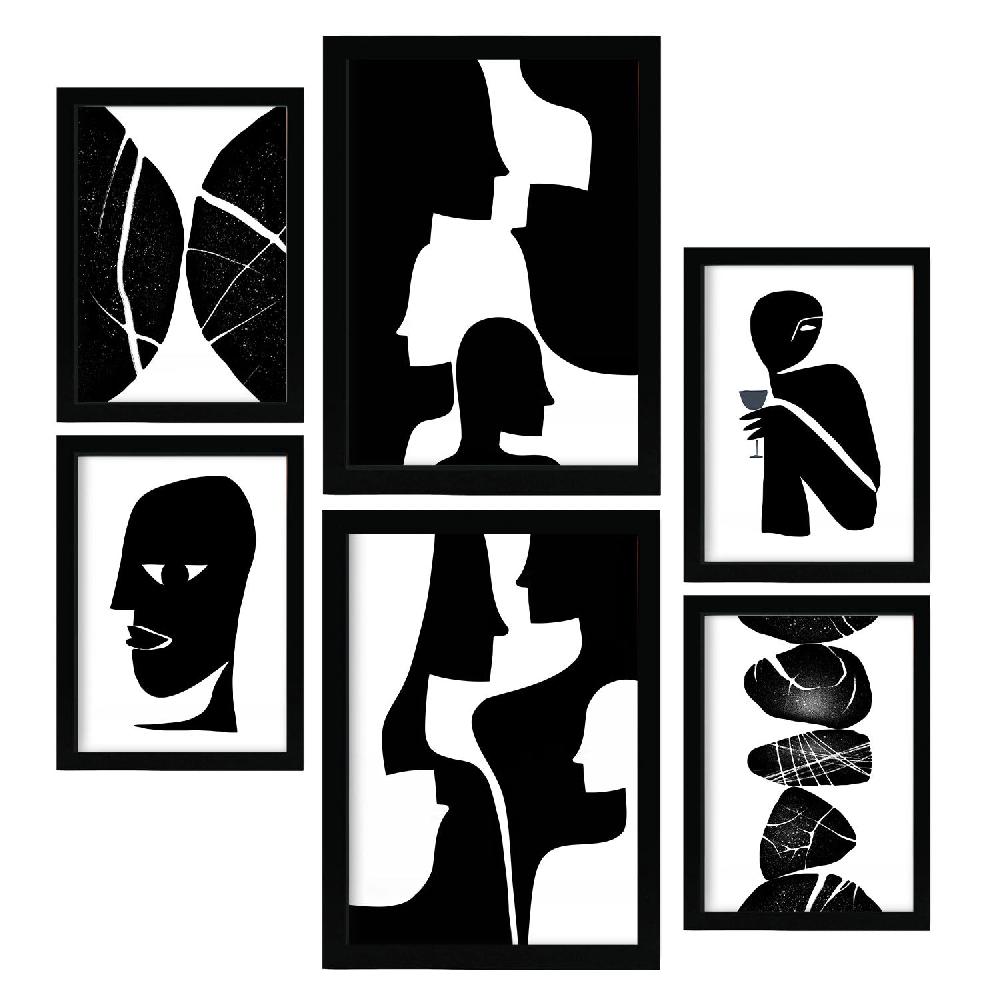 Nacnic Nacnic Set De 6 Láminas Cabeza Atavista En Amantes Abstracto