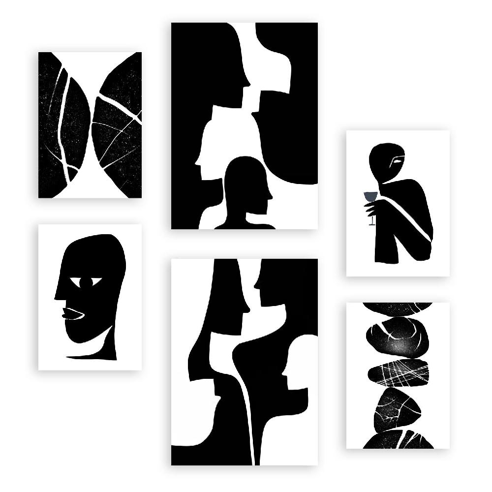 nacnic Nacnic Set de 6 Láminas Cabeza Atavista en Amantes Abstracto