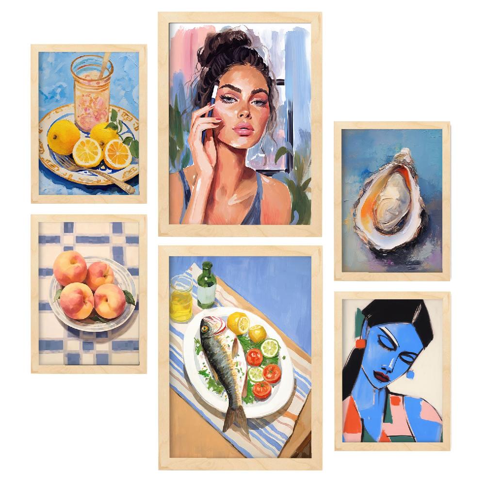 Nacnic Nacnic Set De 6 Láminas De Alimentos Fríos Para Amantes De La Comida