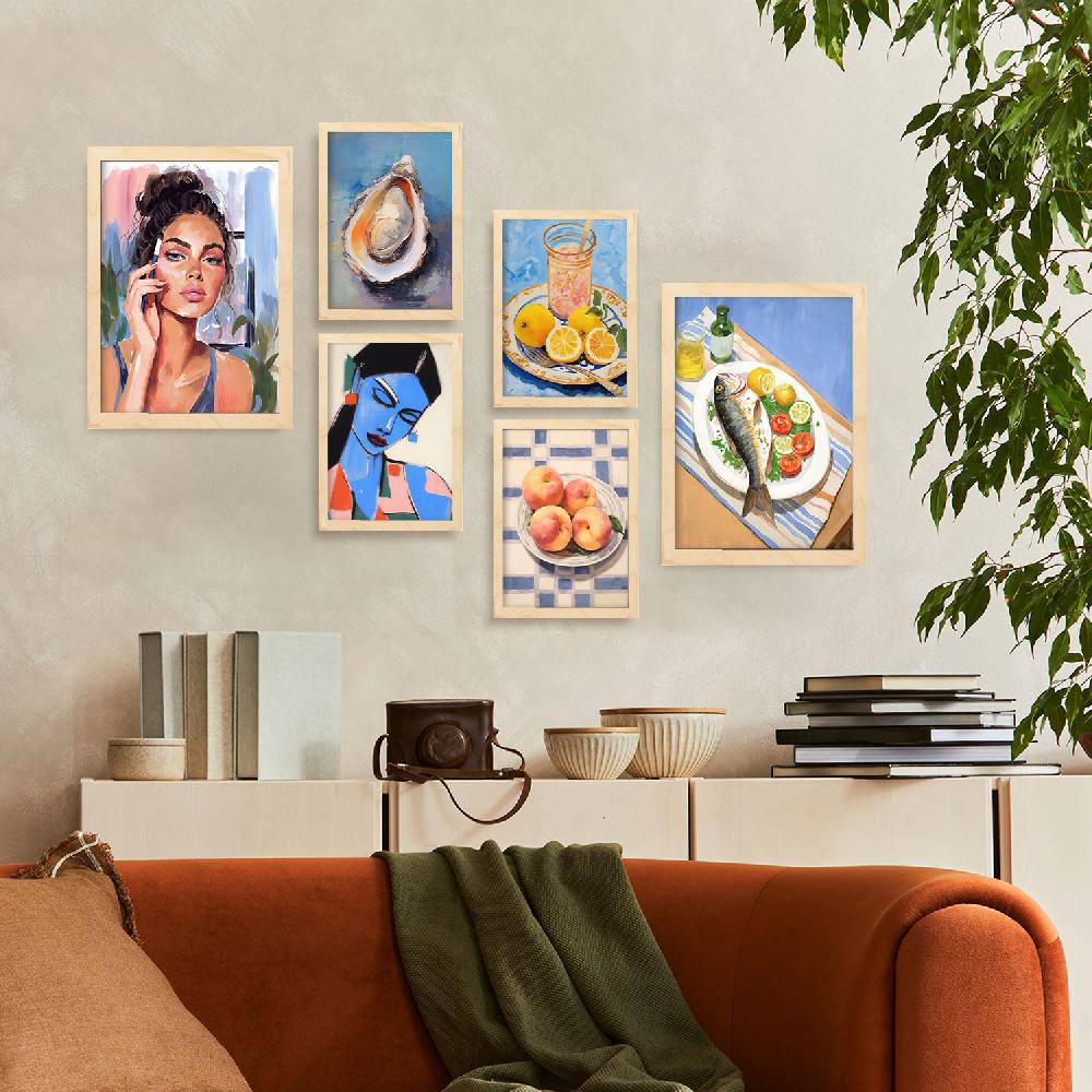 Nacnic Nacnic Set De 6 Láminas De Alimentos Fríos Para Amantes De La Comida