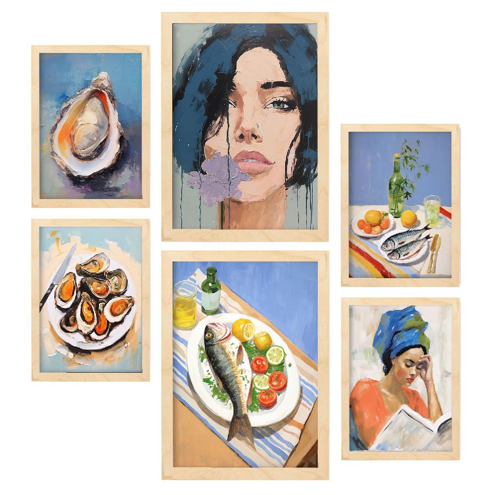 Nacnic Nacnic Set De 6 Láminas De Alimentos Marinos