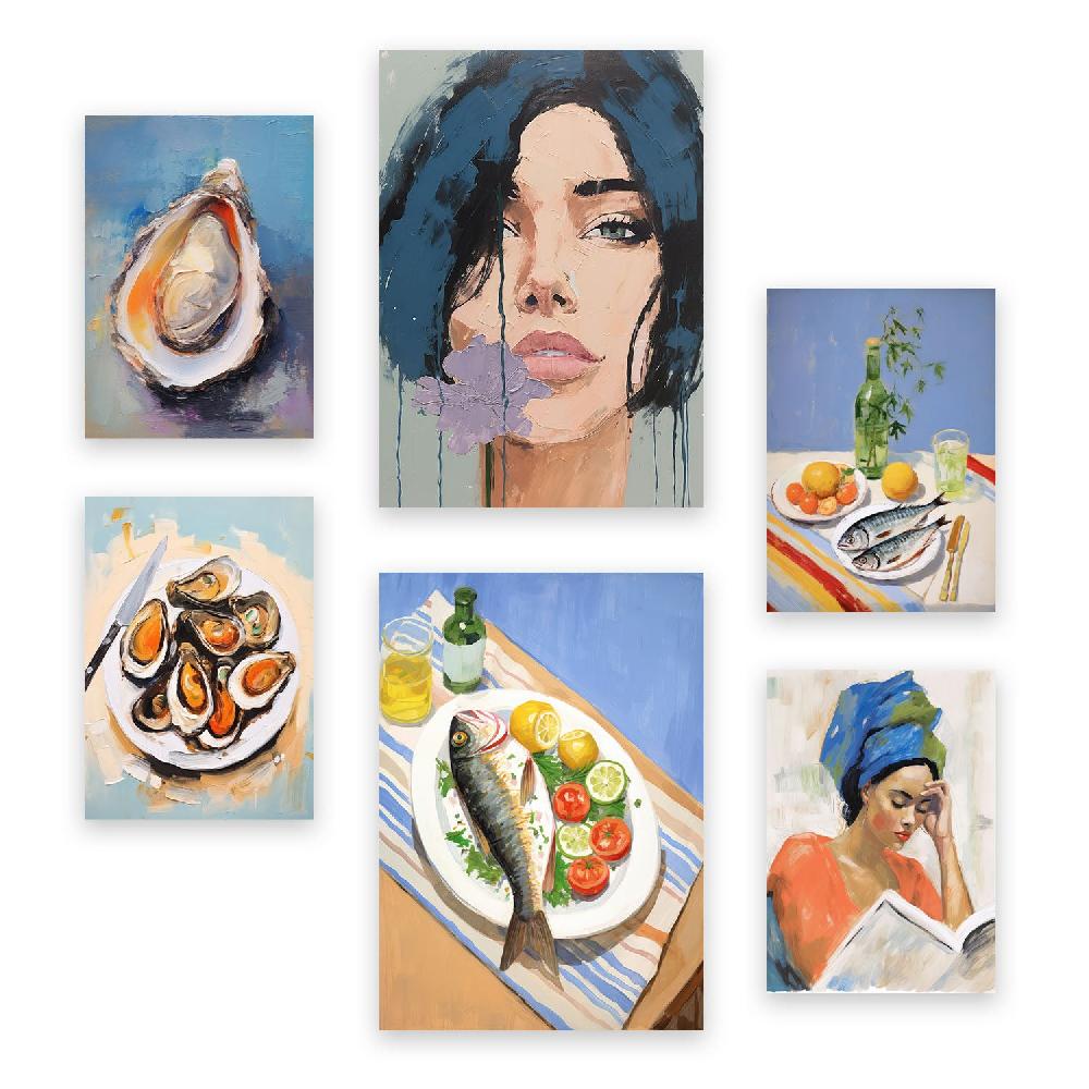 nacnic Nacnic Set de 6 Láminas de Alimentos Marinos