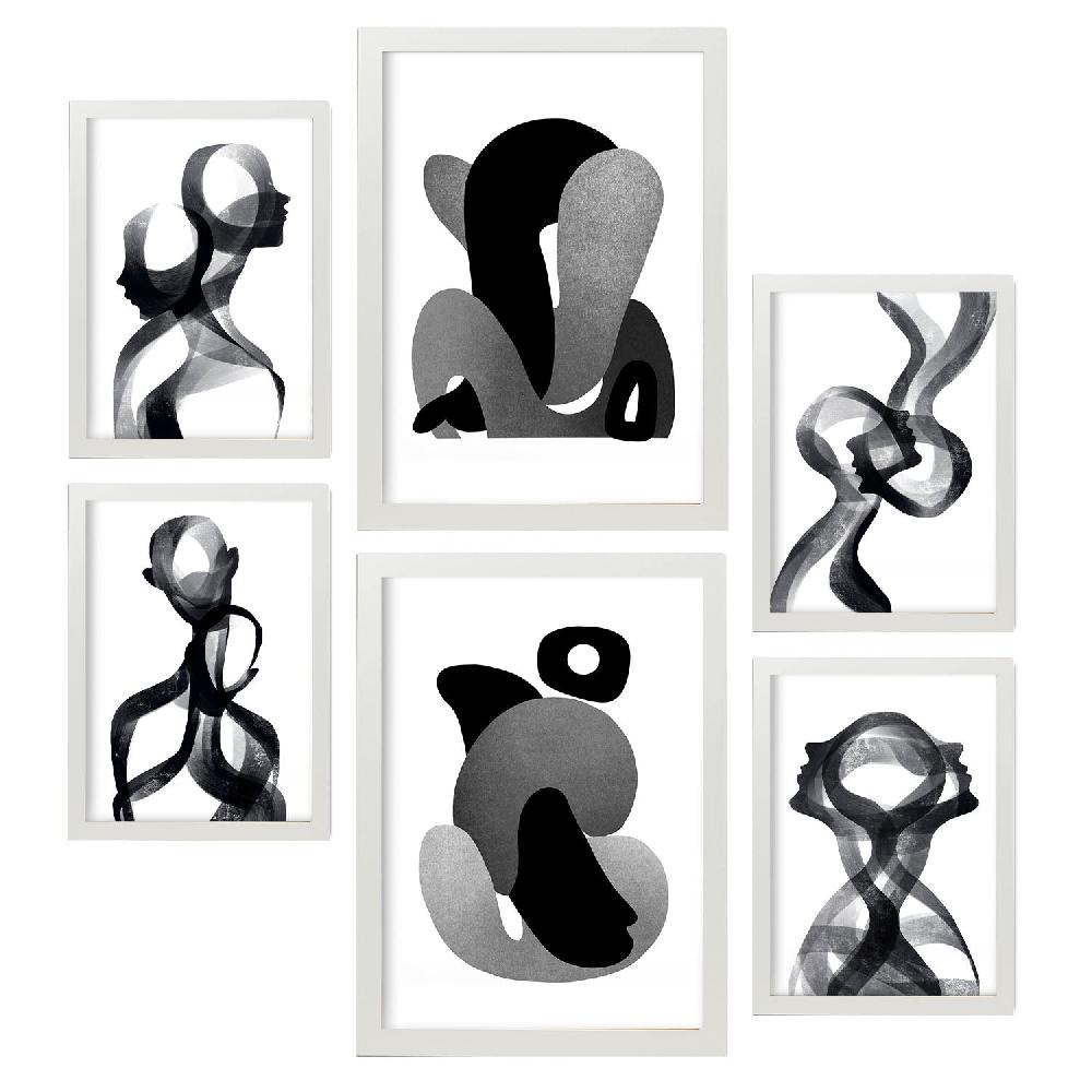 Nacnic Nacnic Set De 6 Láminas De Amantes Abstractos Con Cuerpo Doblado