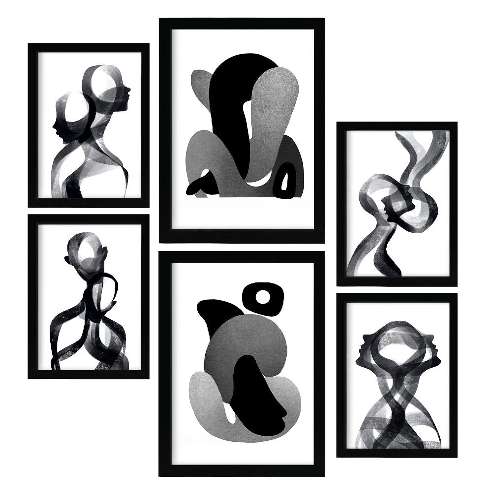 Nacnic Nacnic Set De 6 Láminas De Amantes Abstractos Con Cuerpo Doblado