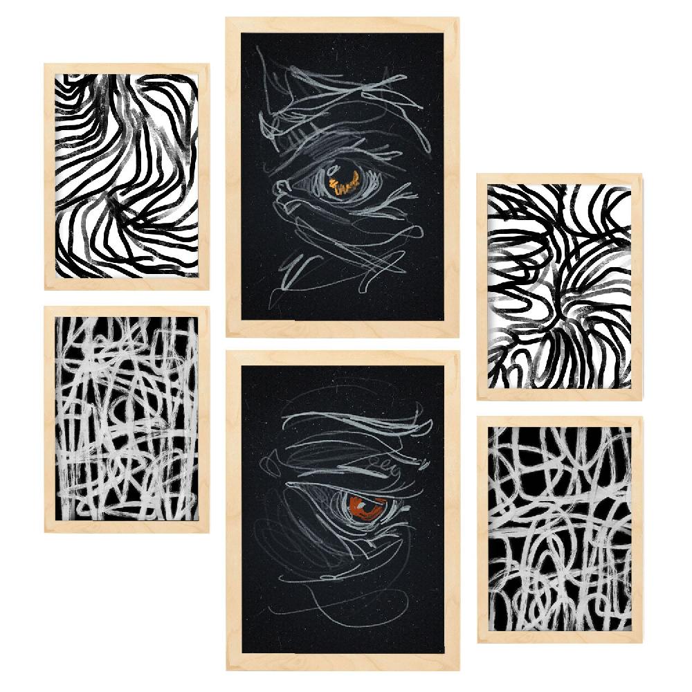 Nacnic Nacnic Set De 6 Láminas De Amantes Abstractos Estampados Decorativos
