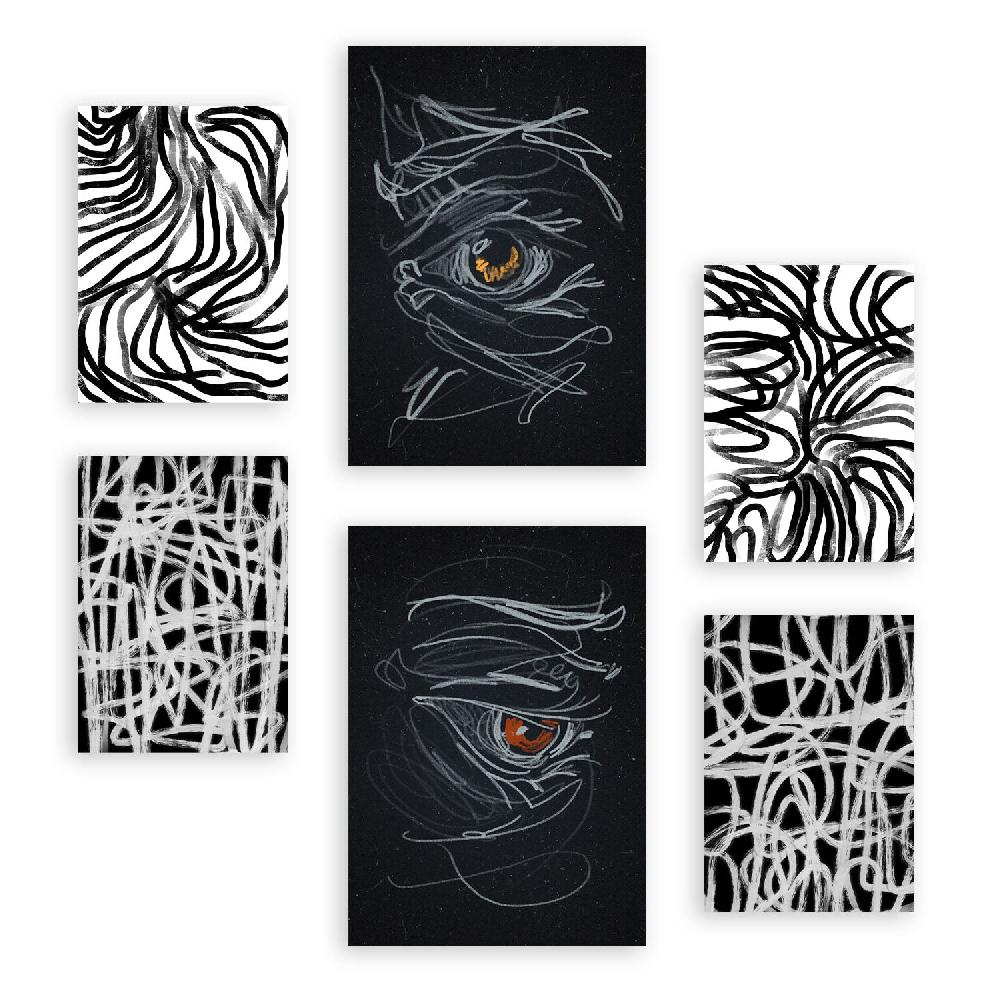 nacnic Nacnic Set de 6 Láminas de Amantes Abstractos Estampados Decorativos