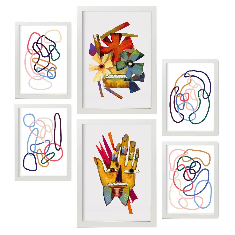 Nacnic Nacnic Set De 6 Láminas De Arte Abstracto De Flores