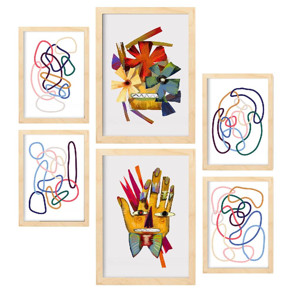 Nacnic Nacnic Set De 6 Láminas De Arte Abstracto De Flores