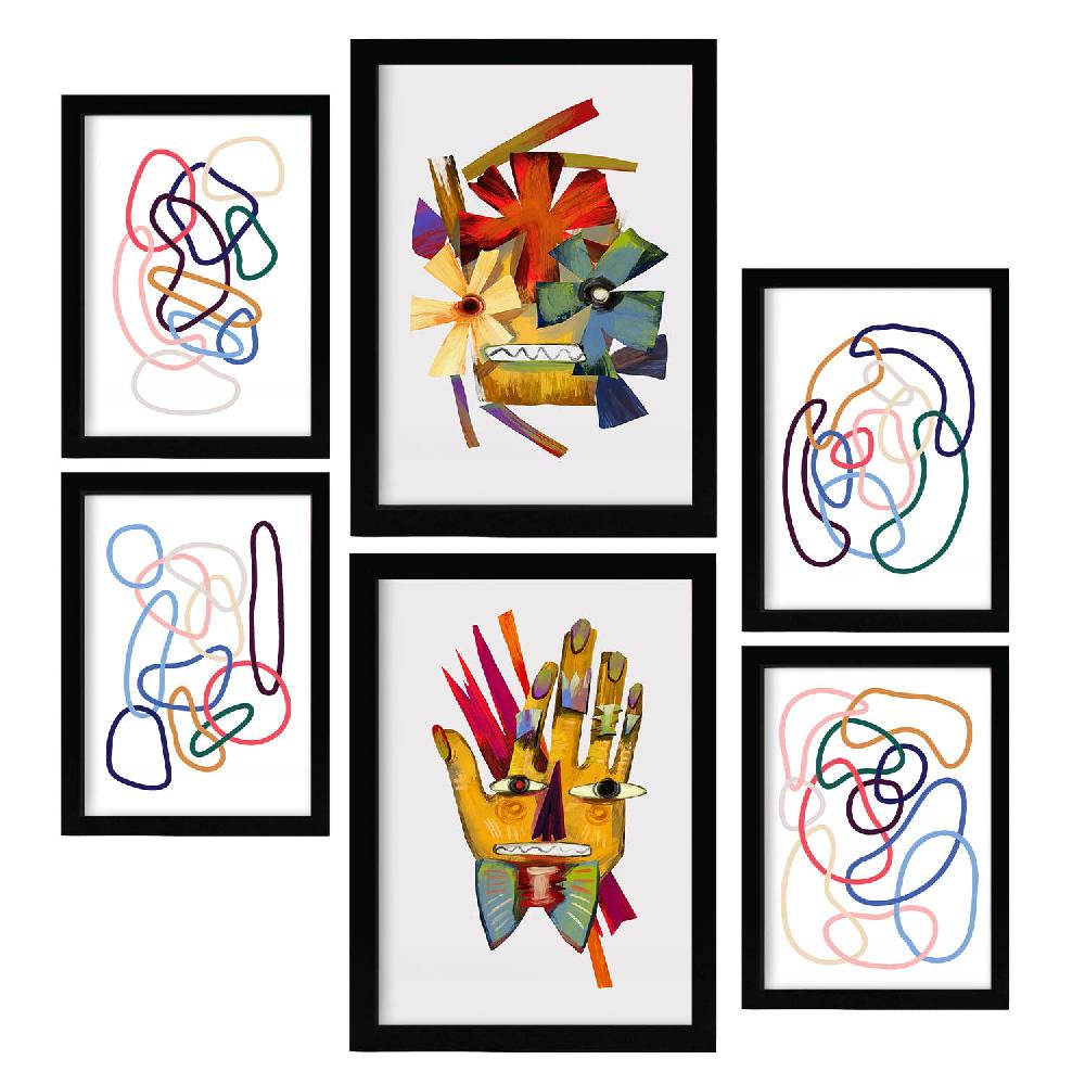 Nacnic Nacnic Set De 6 Láminas De Arte Abstracto De Flores