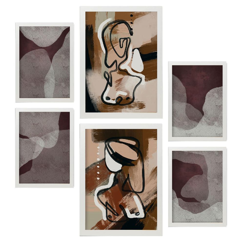 Nacnic Nacnic Set De 6 Láminas De Arte Abstracto Femenino
